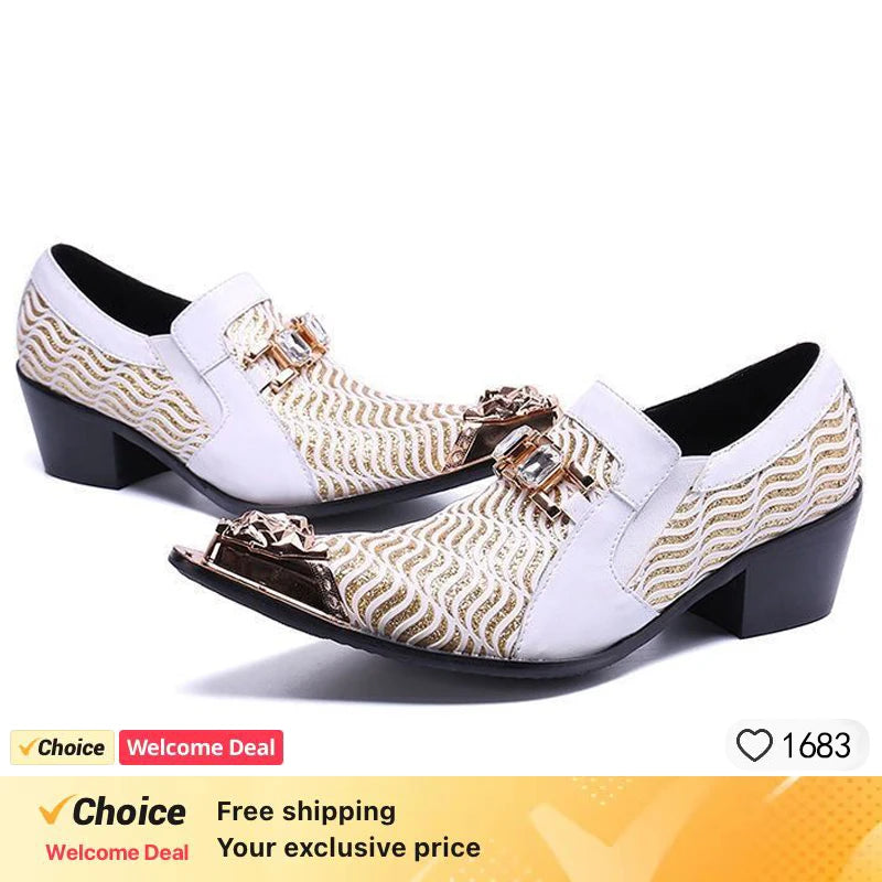 steel toe high heels Snake pattern red black wedding oxford for men rivets formal shoes men genuine leather party shoes men