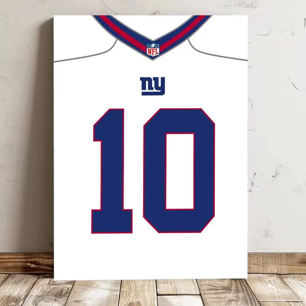 High-quality waterproof football jersey name poster wall art sticker featuring team name, suitable for bar or living room decor.