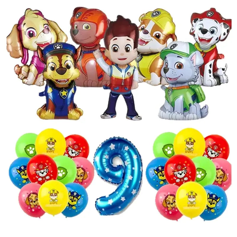 Paw Patrol Birthday Decoration Party Supplies Set Balloons Backdrop Plate Cup Cake Topper Paw Patrol Stickers Banner Party Favor