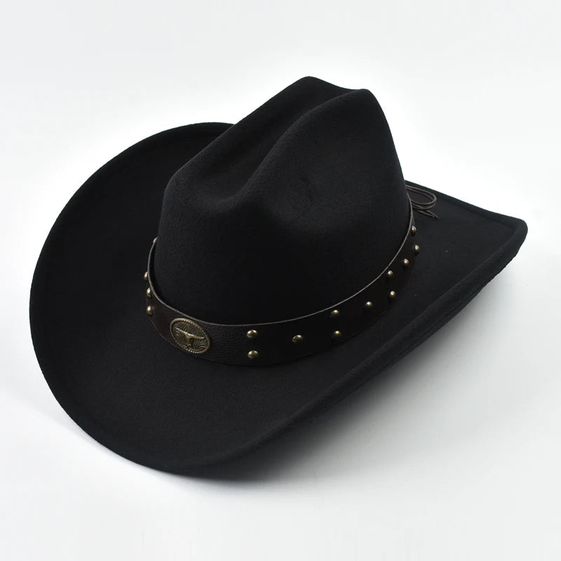 Vintage Western cowboy hat by Ansoff featuring a big-edge brim, suitable for men and women, with a classic jazz and church cap style.