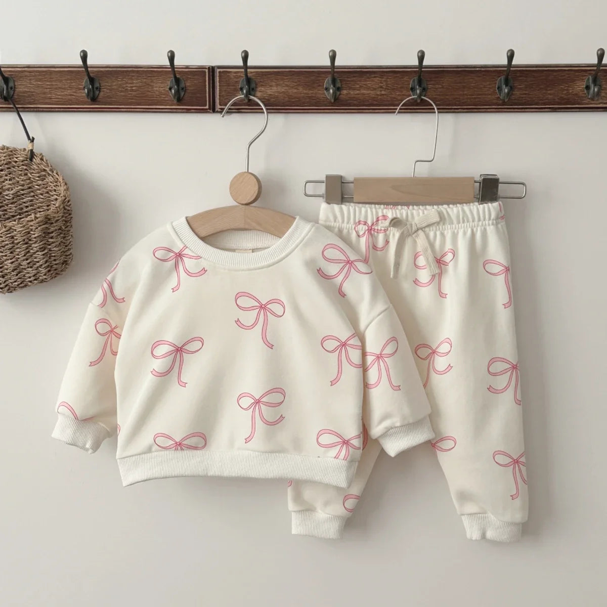 Baby Clothing Sets Autumn Cotton Cute 2 PCS Kids Sets Baby Girls Clothes Bow Printed Top+Pants 1-3 Years