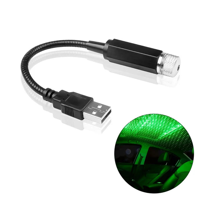 Mini LED Car Roof Star Night Light Projector Atmosphere Galaxy Lamp USB Decorative Adjustable for Auto Roof Room Ceiling Decor - Acros
