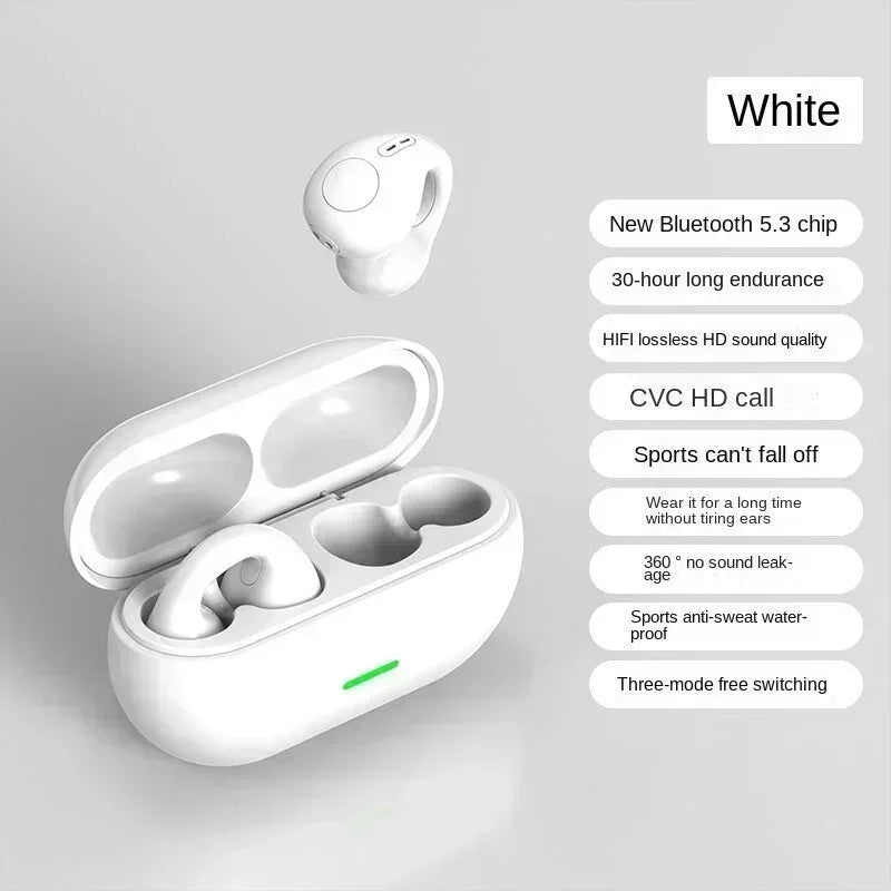 Ansoff T75 bone conduction wireless Bluetooth 5.3 sports headphones with waterproof design and HiFi sound, shown in the image.