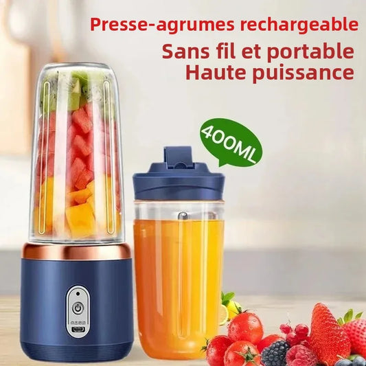 Ansoff 6-color 400ml portable USB blender for smoothies and milkshakes, compact electric travel juicer cup with mini mixer design.