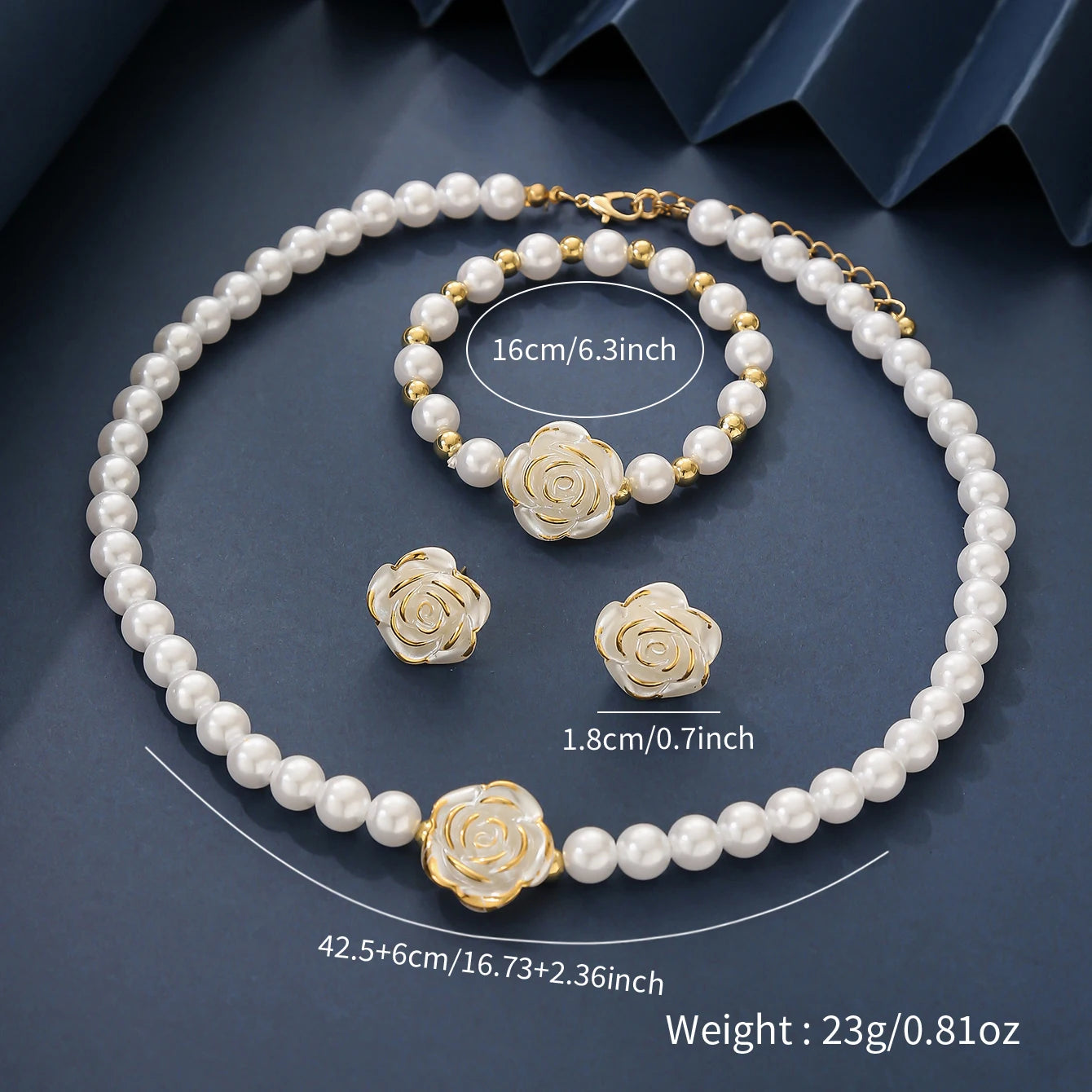 Elegant Imitation Pearl Delicate Flower Necklace Bracelets Earrings Women's Daily Versatile Party Banquet Wedding Jewelry Gifts