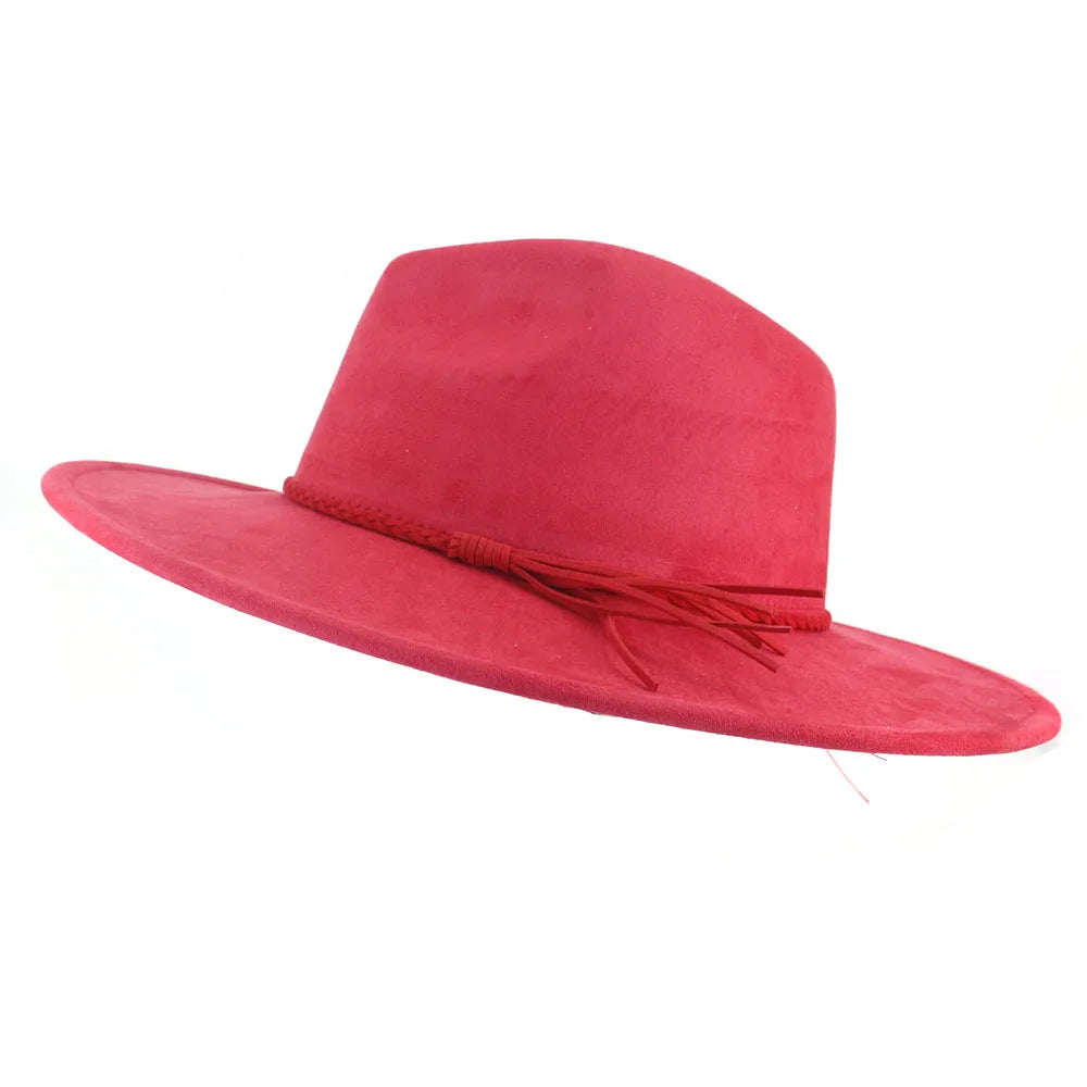 Ansoff Malachite Green suede fedora hat with wide brim, suitable for men and women, perfect for autumn and winter fashion.
