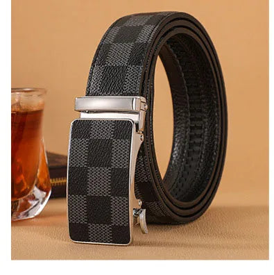 Ansoff men's luxury leather belt with metal buckle, high-quality designer belt for jeans and business wear, stylish and durable.