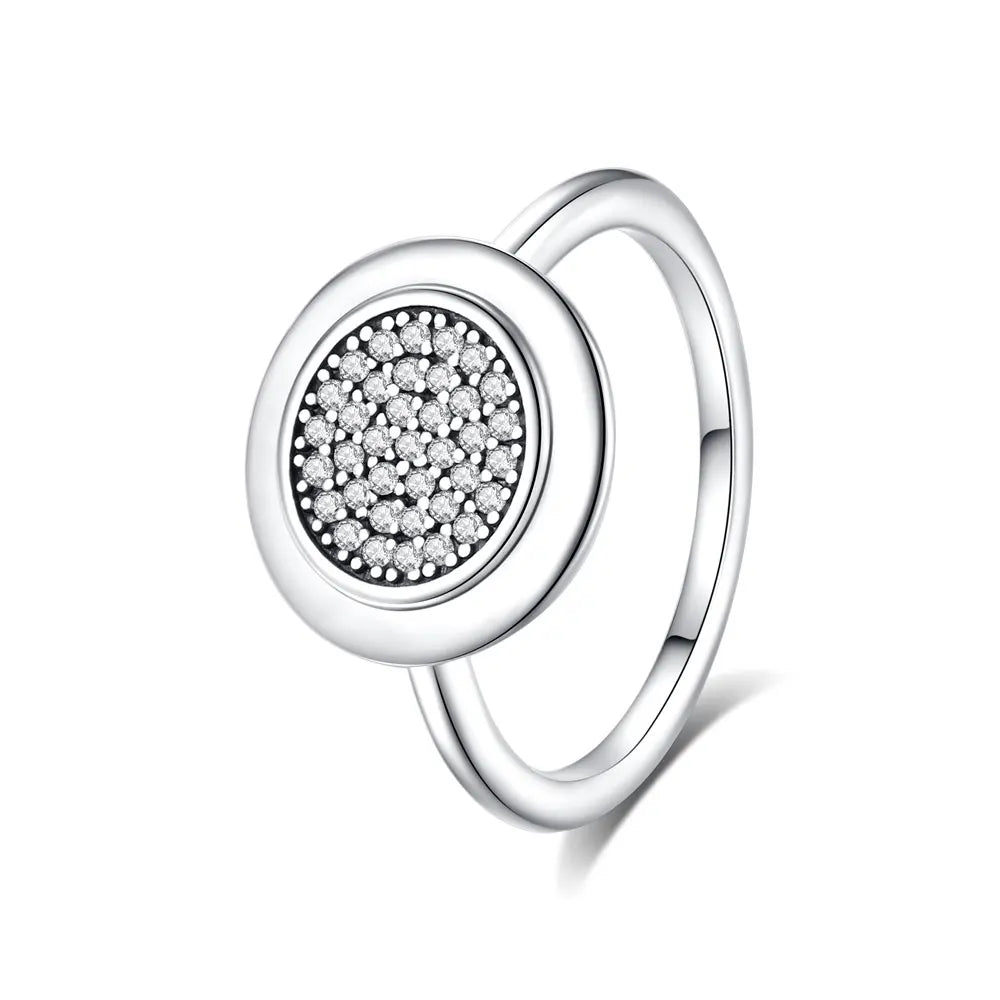 925 sterling silver rings for women with crown, love heart, wishbone, and rose gold crystal accents, luxury jewelry by Ansoff