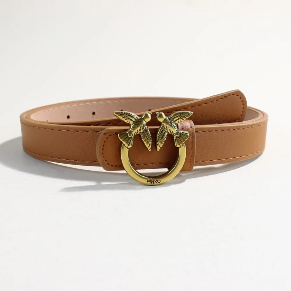 Fashionable women's leather casual belts by Ansoff featuring trendy designs and unique European and American style for women.