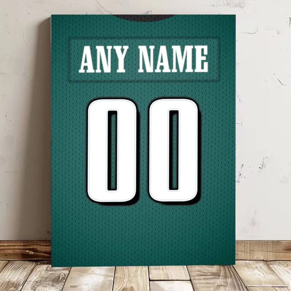 High-quality waterproof wall art sticker of a football jersey name poster by Ansoff, ideal for bar or living room decor.