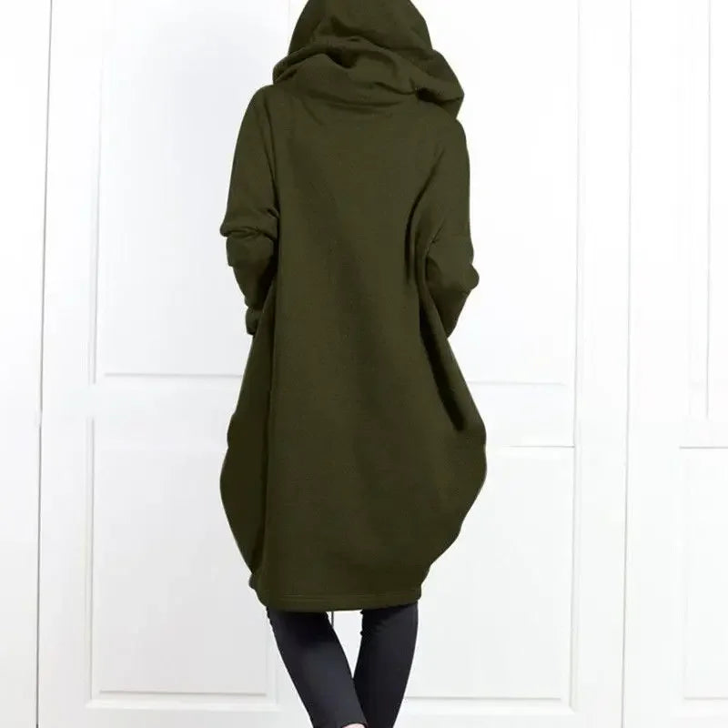 Hoodies Baggy Hooded Sweatshirt for Women Full Zip Up Woman Tops With Zipper New In Loose Harajuku Fashion Outerwears M E Basic - Acros