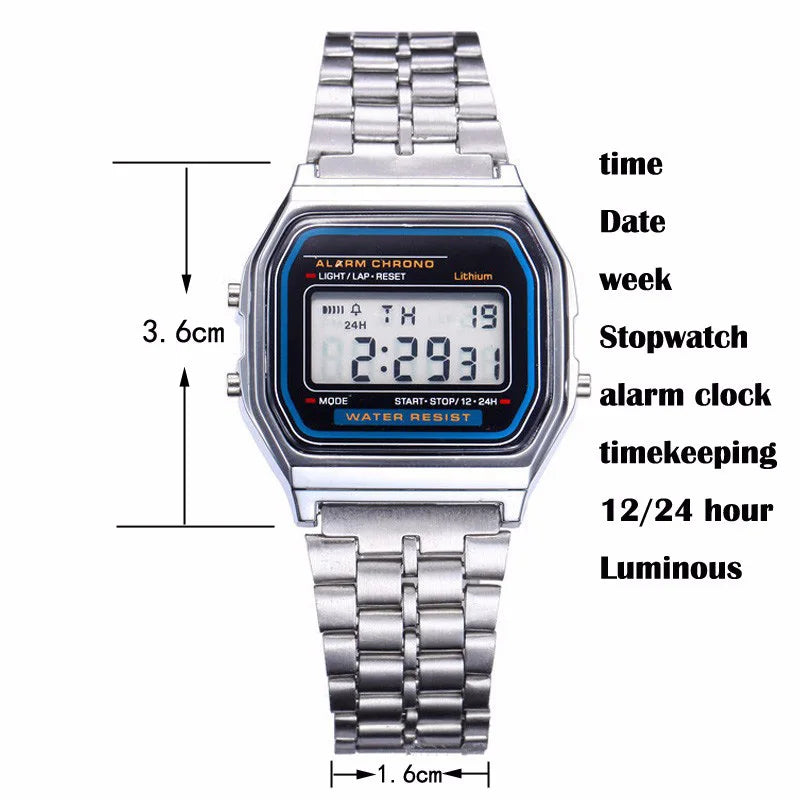 2025 Digital Watches For Men Sports Waterproof Bracelet Clock Gold Electronice LED Wristwatch Women Casucal montre homme relogio - Acros