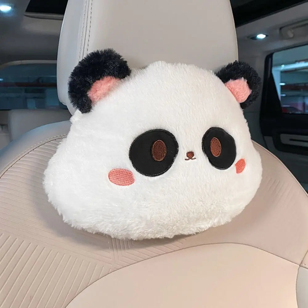 Creative Cartoon Rabbit Panda Auto Car Seat Head Neck Rest Cushion Headrest Pillow Plush Pad Car Safety Decorative Car Pillow