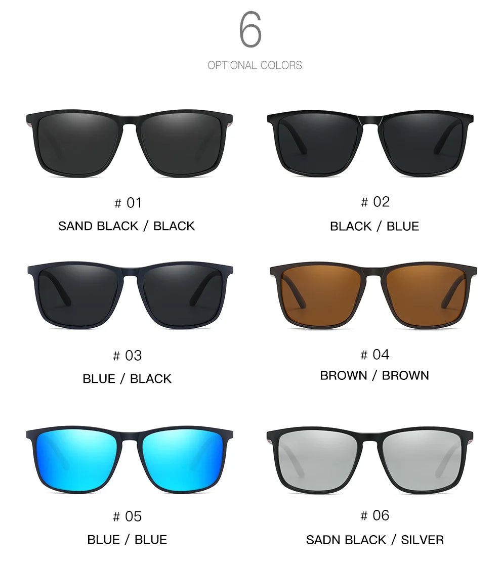 Sports Sunglasses for Men Polarized Comfortable Wear Square Sun Glasses Male Light Weight Eyewear Accessory with Origina UV400 - Acros