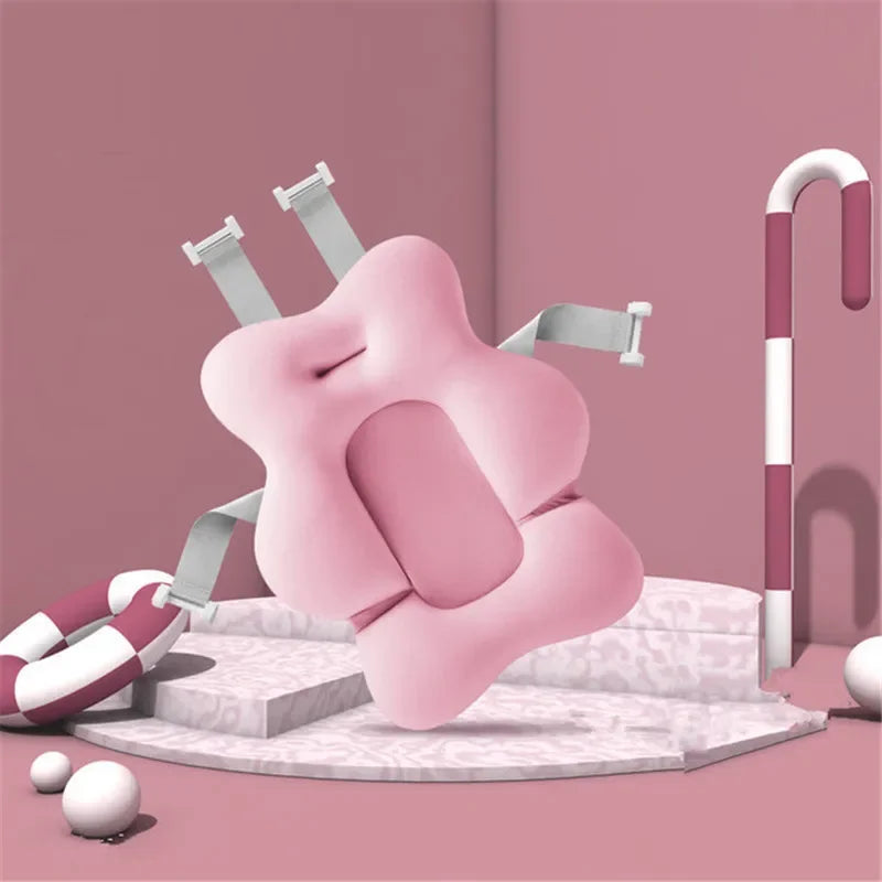 Ansoff baby shower bath tub pad with non-slip surface, soft animal-shaped cushion for newborn safety and comfort during bath time.