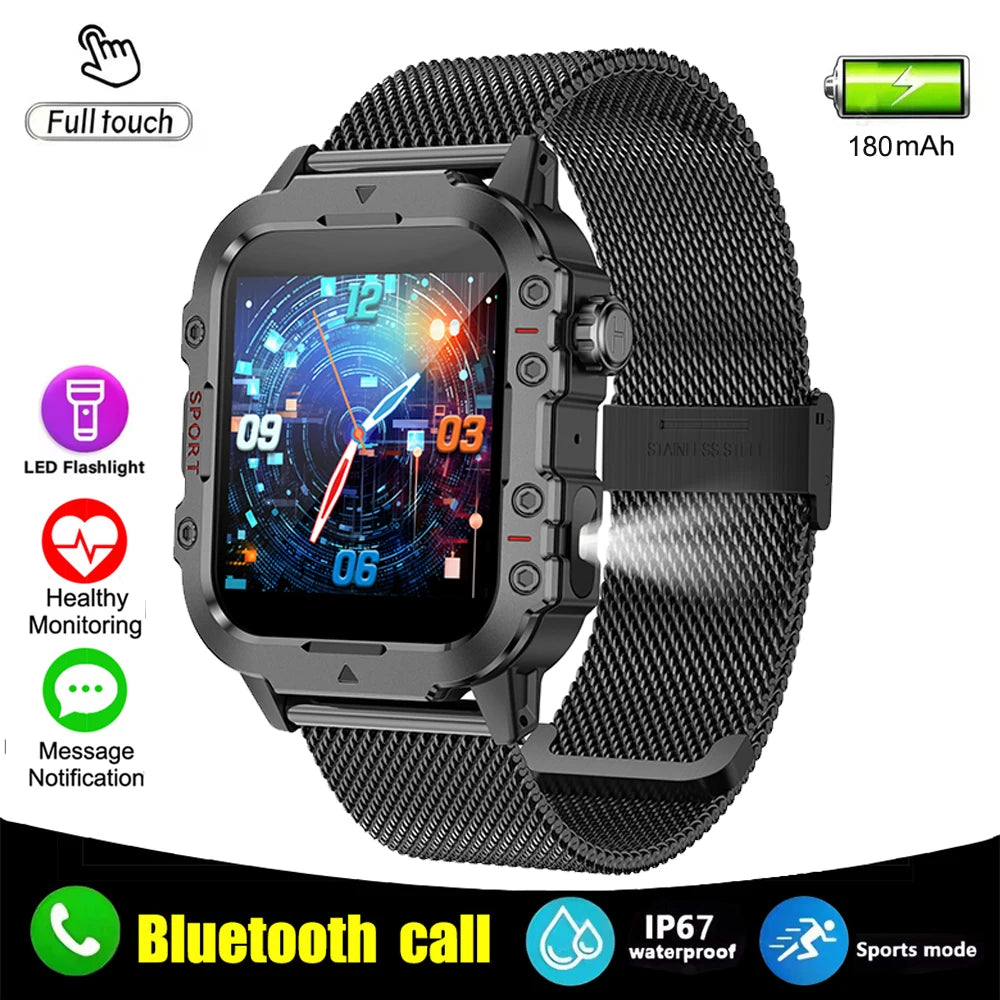 Ansoff Xiaomi military smart watch for men with 1.44-inch display, fitness tracker, health monitor, IP67 water resistance, outdoor sports features
