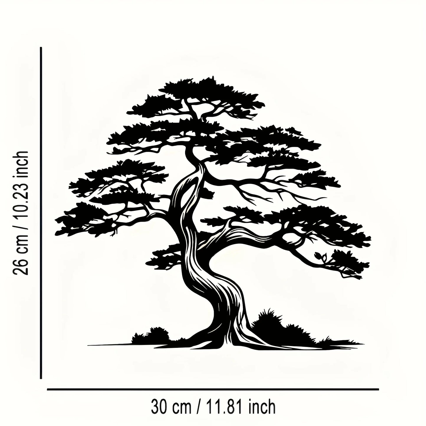 2D Flat, Iron Pine Tree Wall Art - Elegant Abstract Design with Sunny Effect, Perfect for Home, Office, Cafe, or Terrace Decor