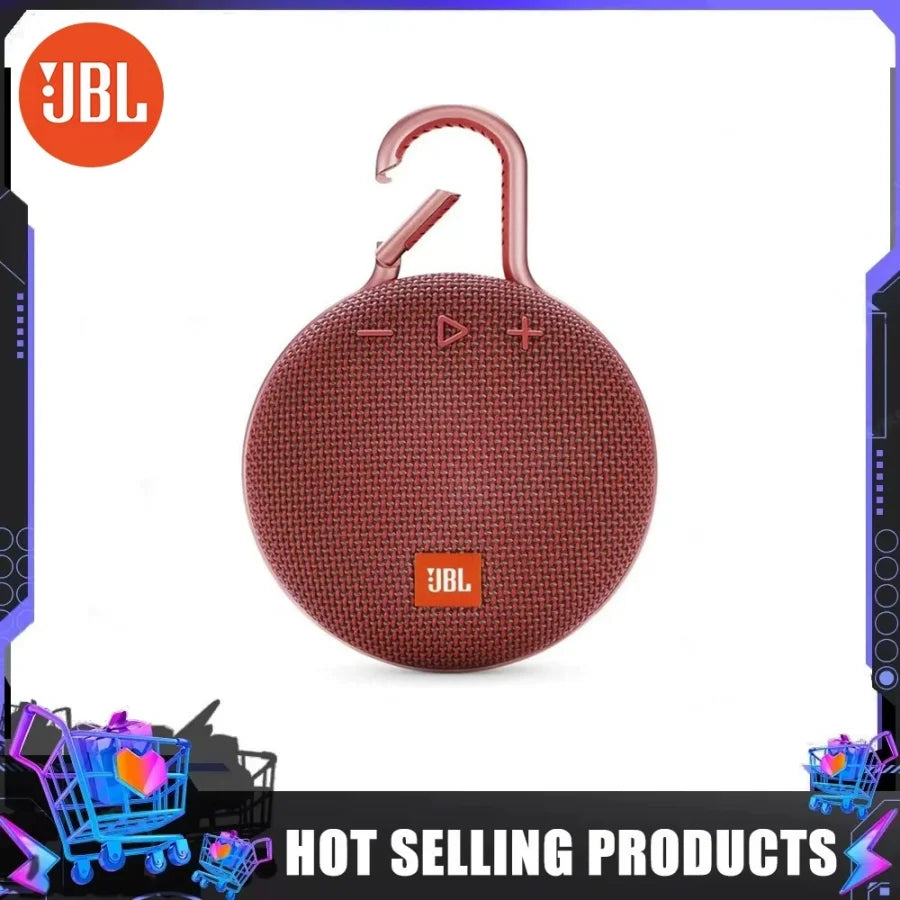 90% New Used JBL Clip 3 Portable Wireless Speaker IPX7 Waterproof Pure Bass Sound 10H Playtime Carabiner for Outdoor Use Mini