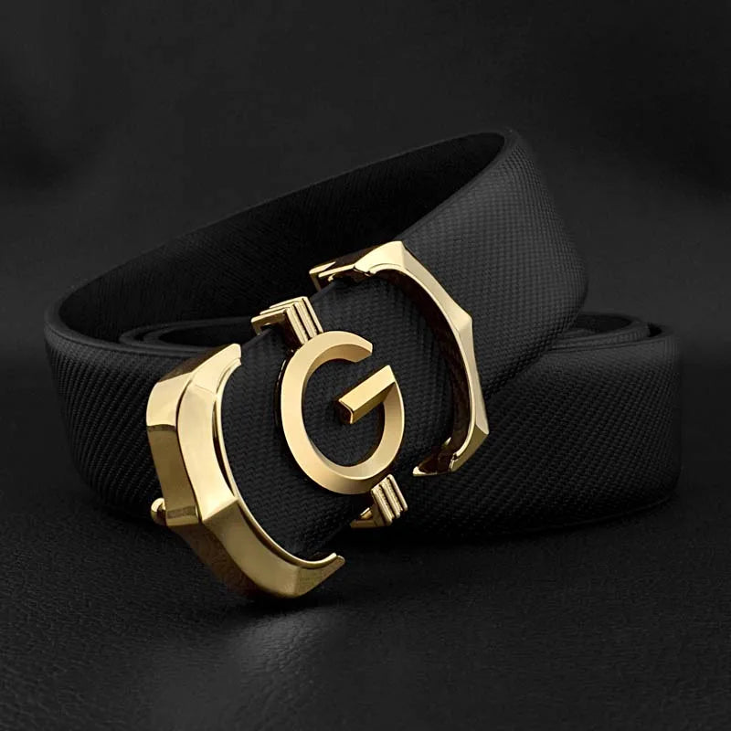 Ansoff men's genuine leather designer belt with white cowhide strap, high-quality luxury waist strap, casual fashion G belt.