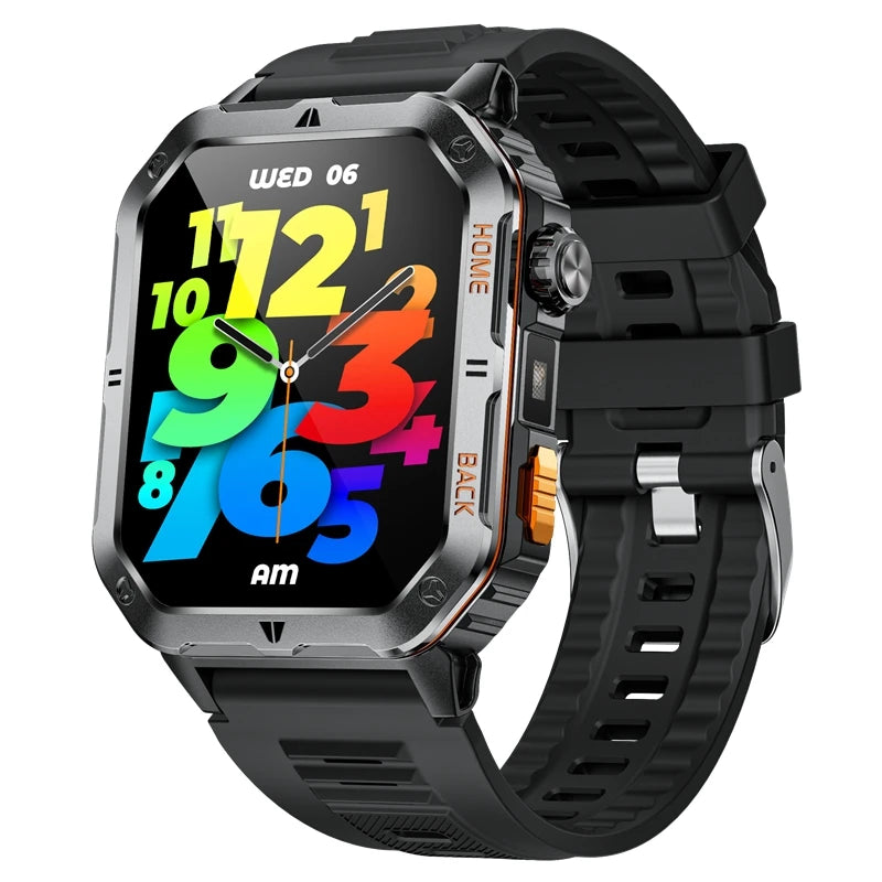 Military 1000mAh Smart Watches for Men 3ATM Waterproof LED Light BT Call Smartwatch Fitness Sports Watch for Woman Android 2026