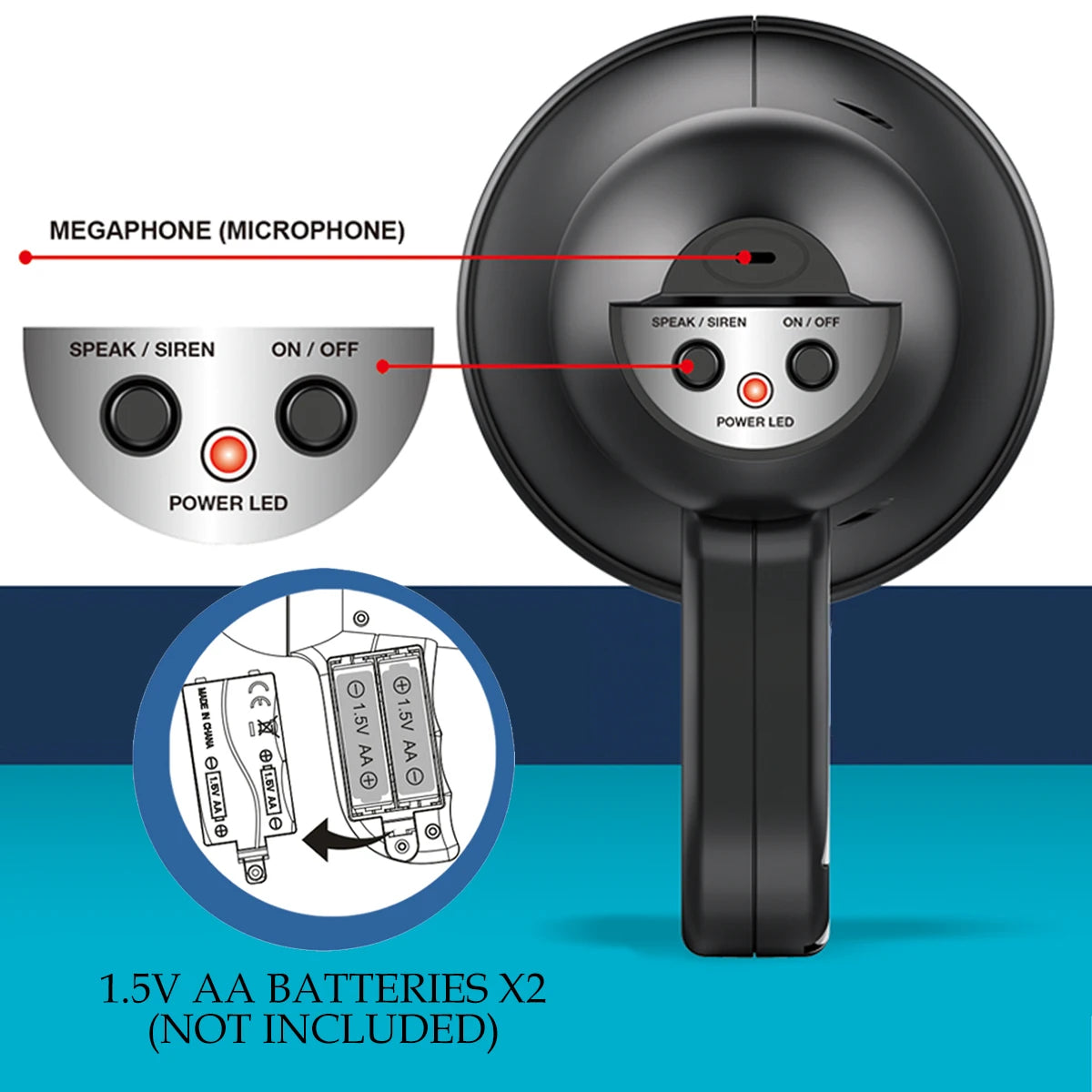 Speaker Children Toys, Megaphone Bullhorn Toy Cool Voice Changer Loud Speaker Speak or Siren Voice Gifts for boys and girls