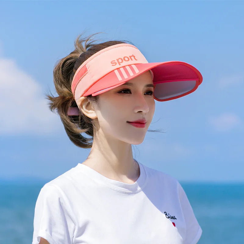 Ansoff wide brim sun hat for women with a printed design, retractable visor, perfect for summer outdoor beach and outdoor activities.