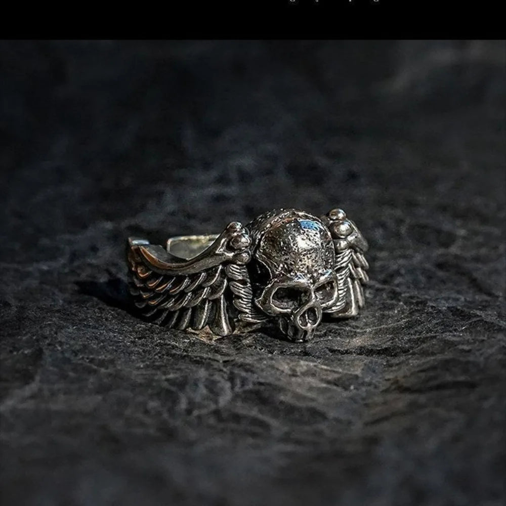 2024 Unique Punk Fashion Personality Retro Style Three-dimensional Ring European Pattern Artificial Ring Jewelry Wholesale