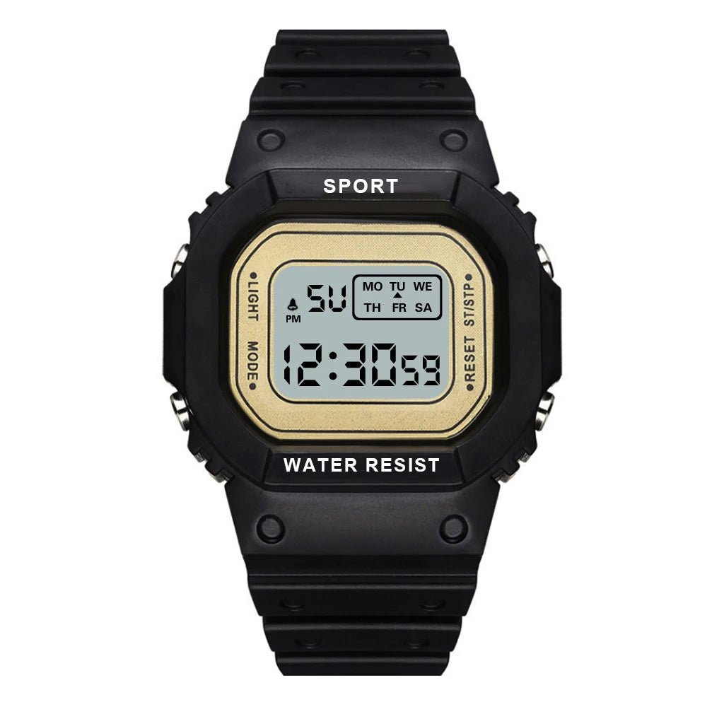 YIKAZE Sports Watch Boys Girls Student LED Electronic Watch Colorful Men Women Square Digital Watches Waterproof Rubber Clock - Acros