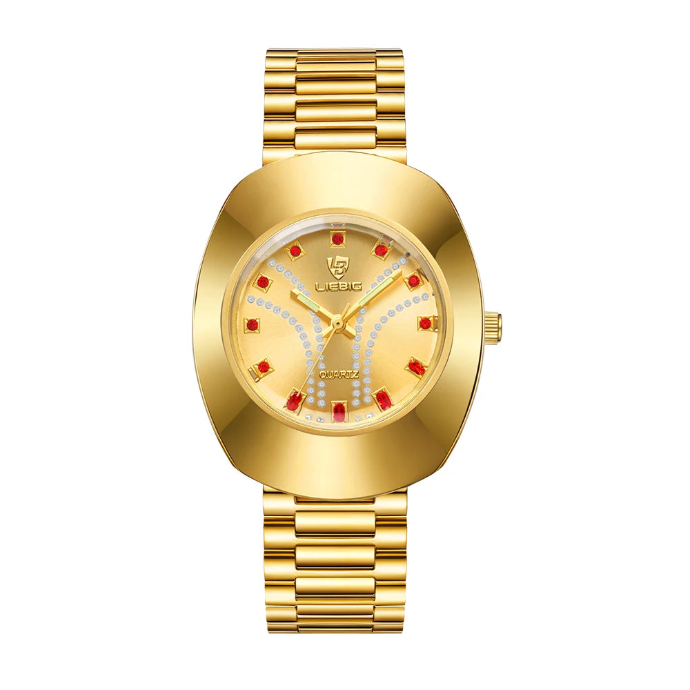 2023 Fashion watches For Men luxury golden Quartz Waterproof All-Steel Wristwatch Relogio Feminino Casual Male Clock L1021 - Acros