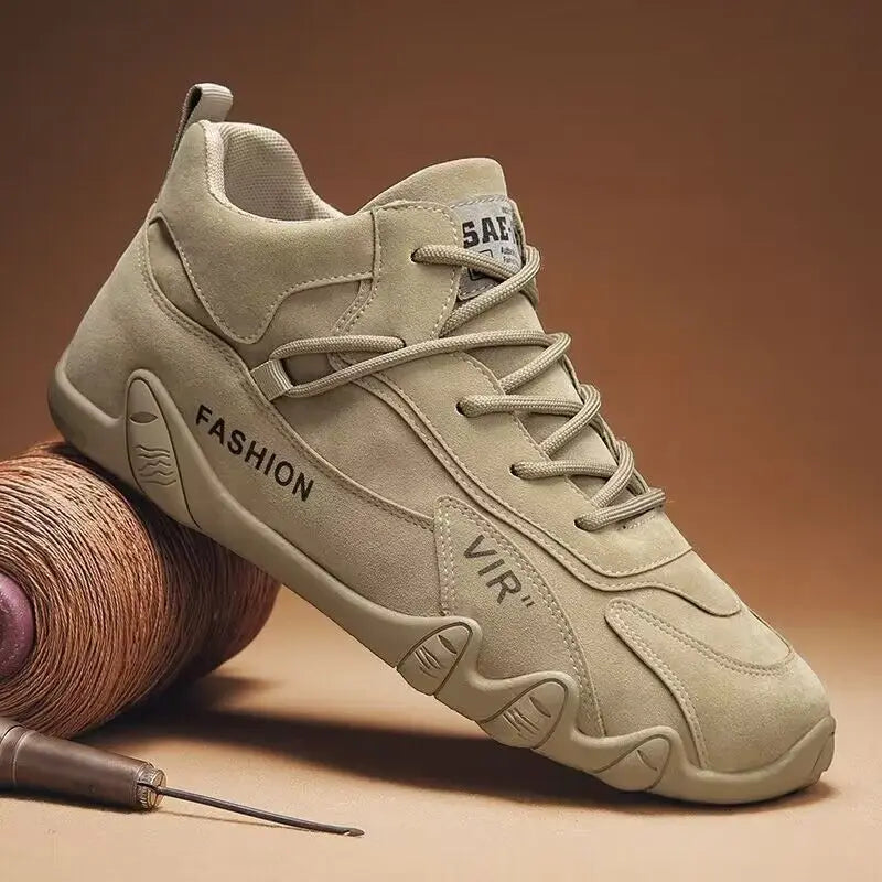 Ansoff men's breathable non-slip work shoes, outdoor sneakers with stylish design, suitable for walking, skateboarding, and casual wear.
