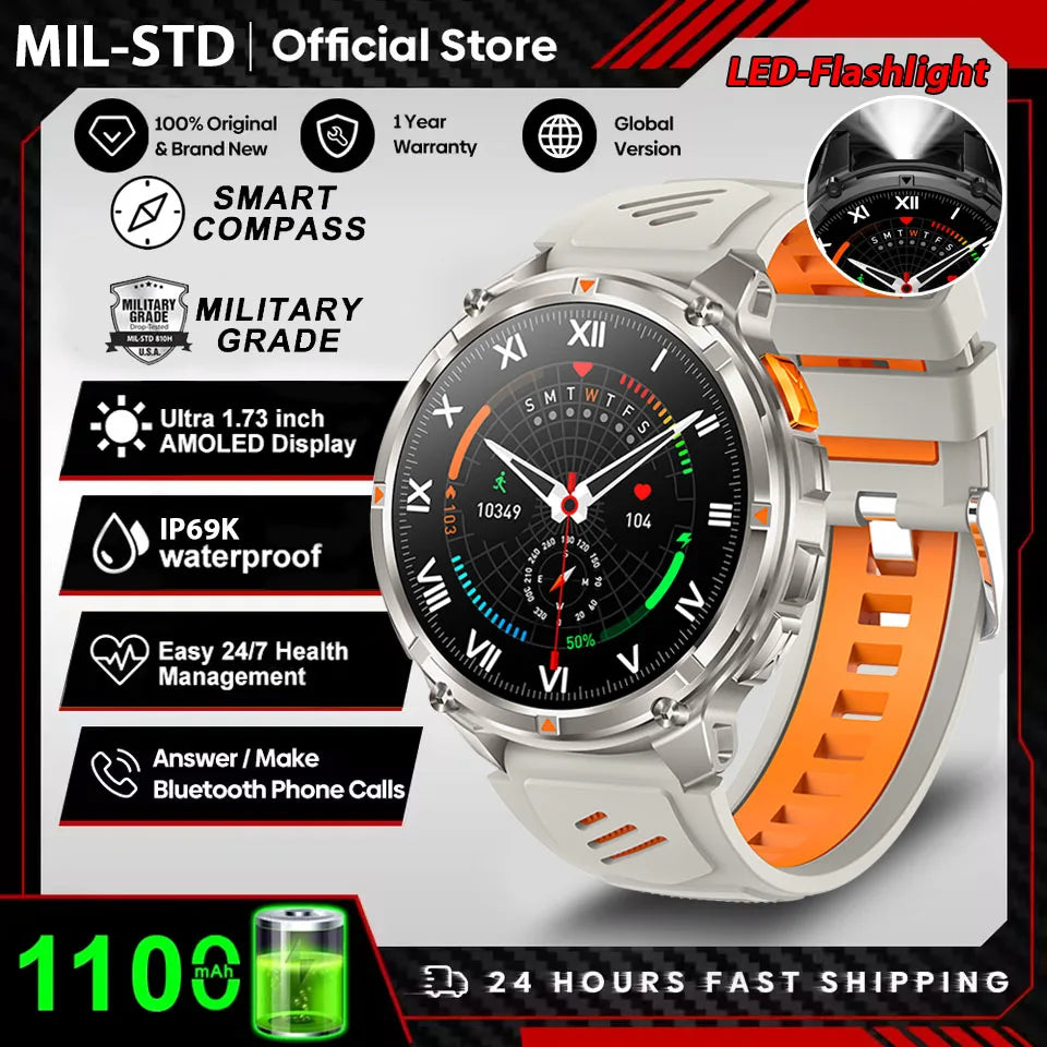 New T-Rex3 Ultra 1100mAh Battery Smart Watch GPS Track Compass IP69K Waterproof Sports tracker Outdoors Military Smartwatches - Acros