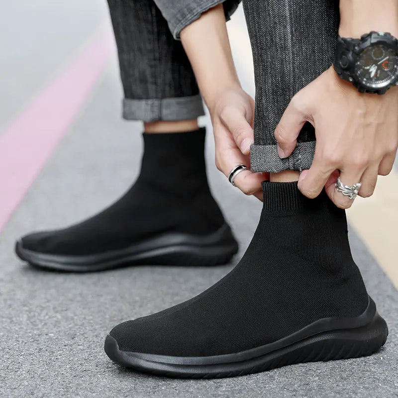 Men's and women's new high-top casual sports shoes walking flat ankle boots lovers non-slip shoes autumn and winter - Acros
