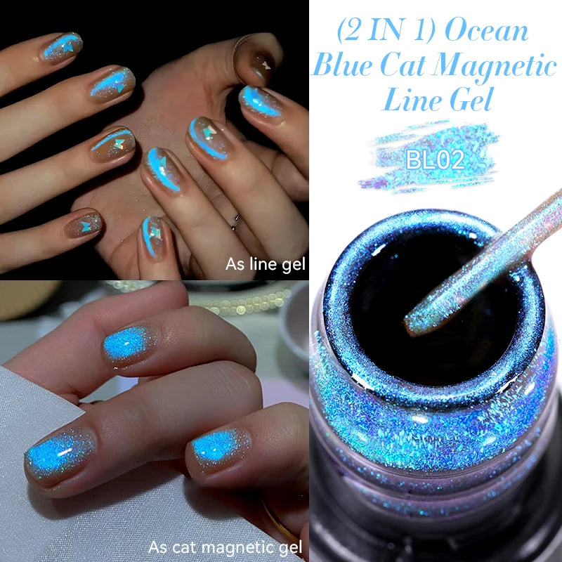 LILYCUTE 5ML Champagne Gold Reflective Glitter Liner Gel Nail Polish Bright Sparkling French Semi Permanent Nail Painting UV Gel