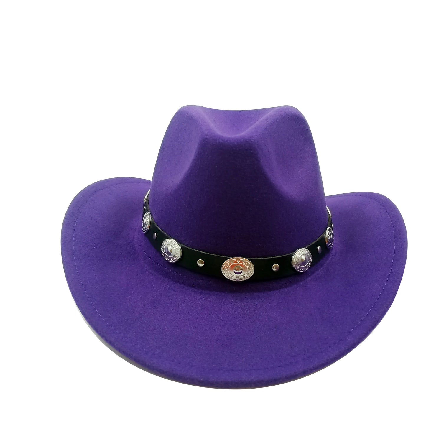 Ansoff cowboy hat with cow head design, monochrome felt, large brim, outdoor knight hat for men and women.