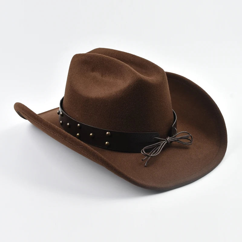 Vintage big-edge Western cowboy hat by Ansoff, featuring a classic jazz-inspired design for men and women.