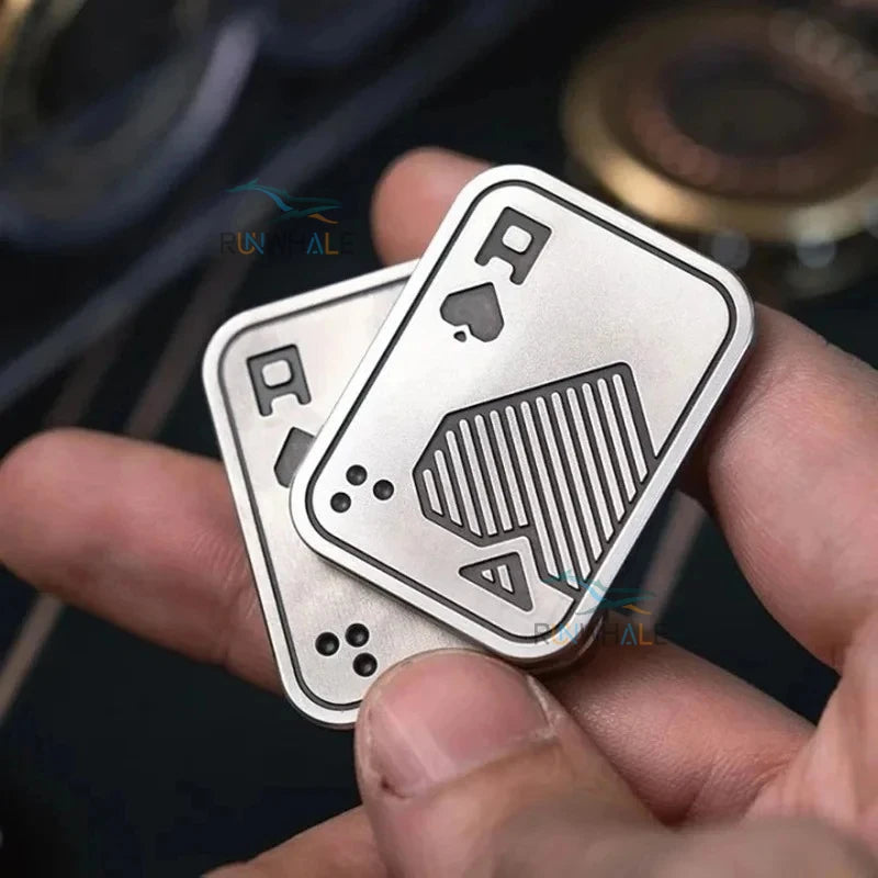 Ansoff metal push slider fidget toy, portable magnetic anti-stress spinner for adults to relieve anxiety and improve focus.