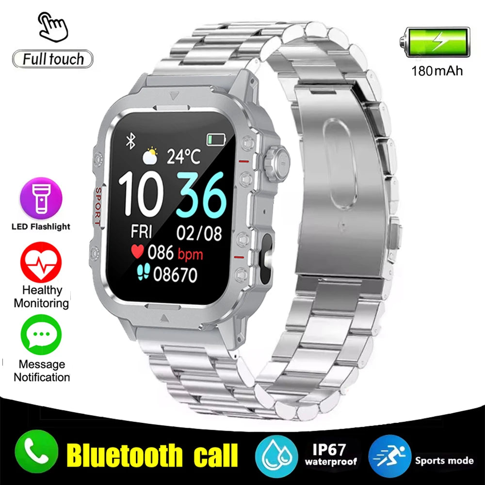 Ansoff Xiaomi military smart watch for men with 1.44-inch display, outdoor sports features, fitness tracker, and health monitor.