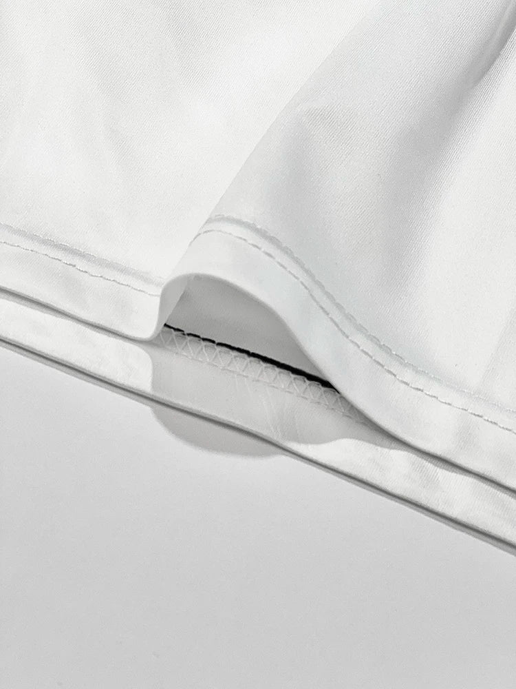 Men's summer suit from Ansoff, featuring a trendy print T-shirt, casual shorts, and sporty splicing design for a relaxed look.