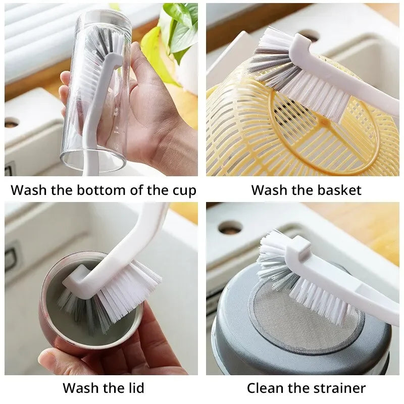 Ansoff Japanese sink and motorcycle cleaning brush with long handle and elbow design for cleaning tail holes and crevices.