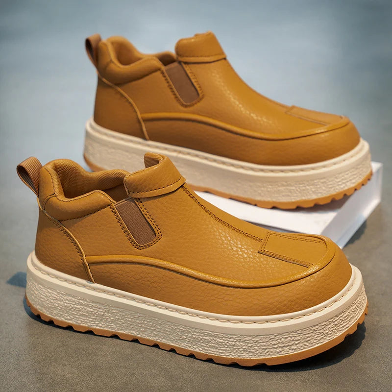 Men's brown casual shoes by Ansoff, made of durable suede, comfortable for daily walking and stylish everyday wear.