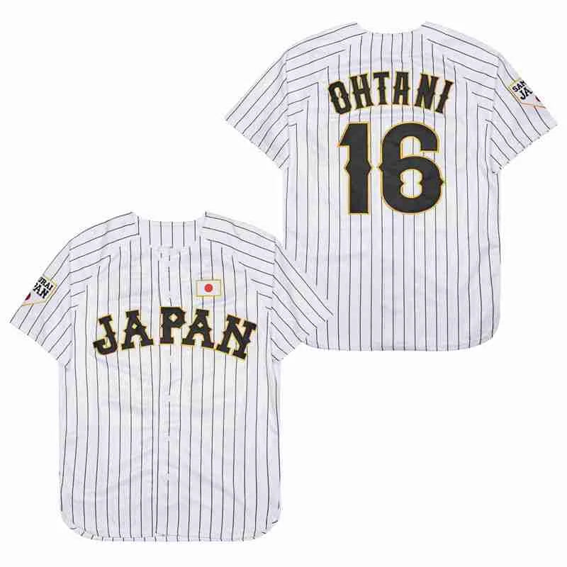 Ansoff 2024 Japan Ohtani baseball jersey with embroidery, breathable white and black sportswear for outdoor and hip hop style.