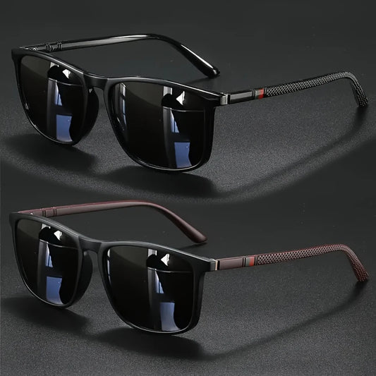 2pcs Luxury Square Vintage Polarized Cycling Sunglasses Men Women Fashion Travel Driving Fishing Sun Glasses Male Eyewear UV400