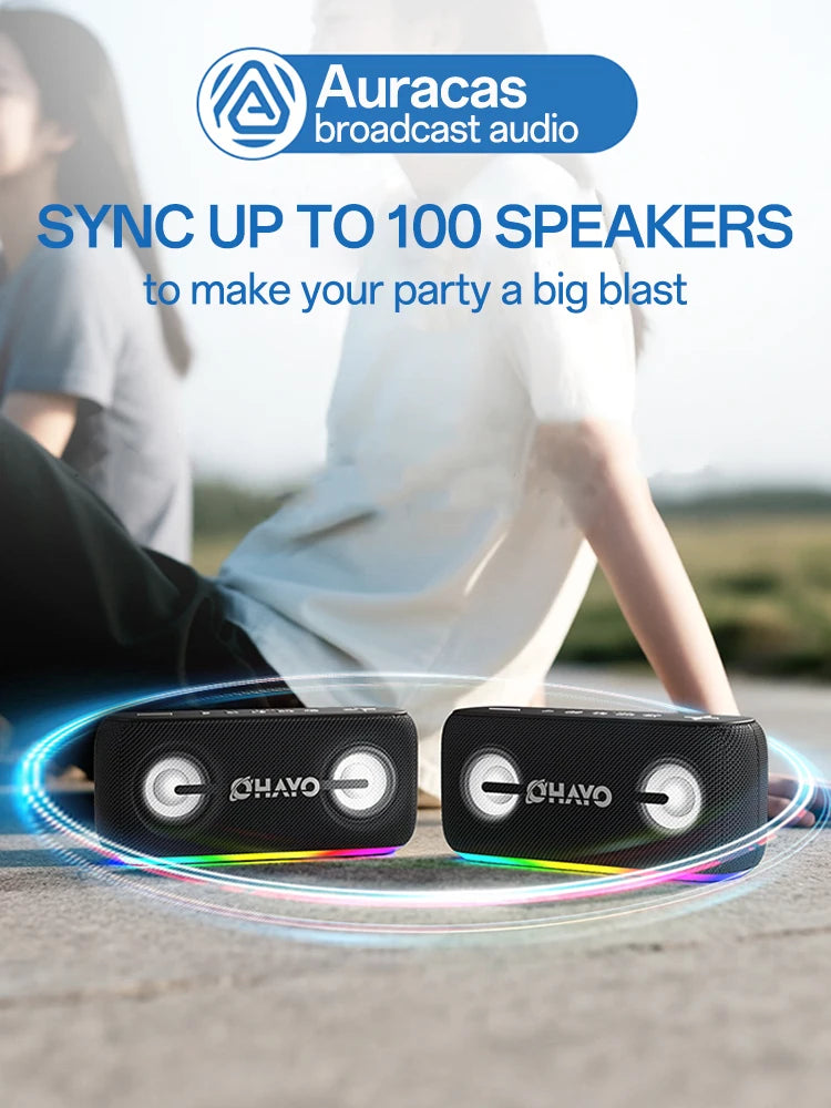 OHAYO Speakers Bluetooth 6.0 Wireless: 60W Loud Speaker with Bass, Dynamic RGB Beat Lights, Portable Speaker for Desktop,Outdoor
