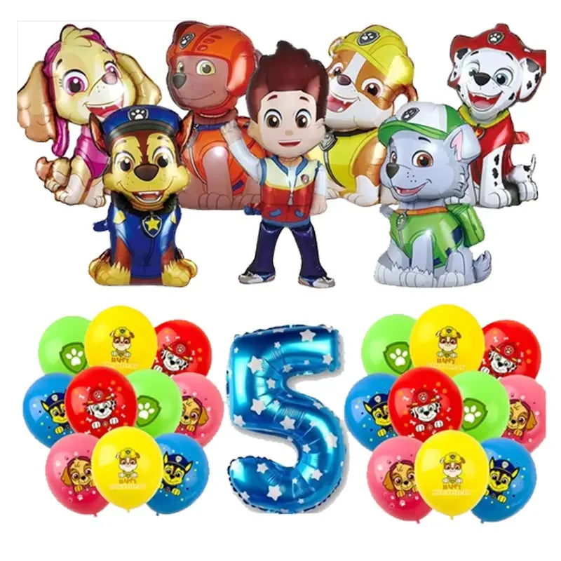 Paw Patrol Birthday Decoration Party Supplies Set Balloons Backdrop Plate Cup Cake Topper Paw Patrol Stickers Banner Party Favor