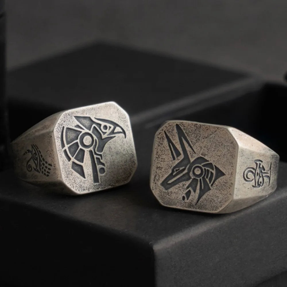 2024 Unique Punk Fashion Personality Retro Style Three-dimensional Ring European Pattern Artificial Ring Jewelry Wholesale