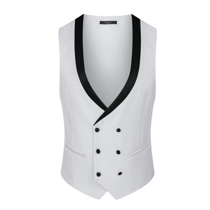 Light luxury men's 3-piece suit set by Ansoff, includes blazer, dress pants, and vest, available in sizes S to 3XL.