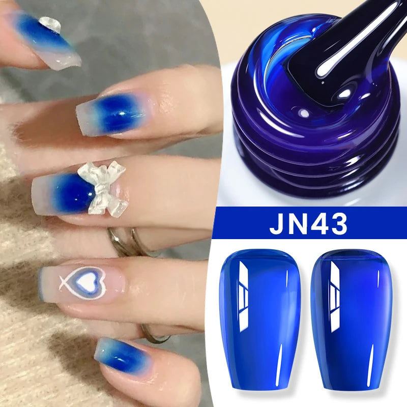 BORN PRETTY Jelly Nude Gel Nail Polish 10ml Light Pink Peach Translucent Color UV Light Cure Gel Varnish Nail Art DIY at Home - Acros