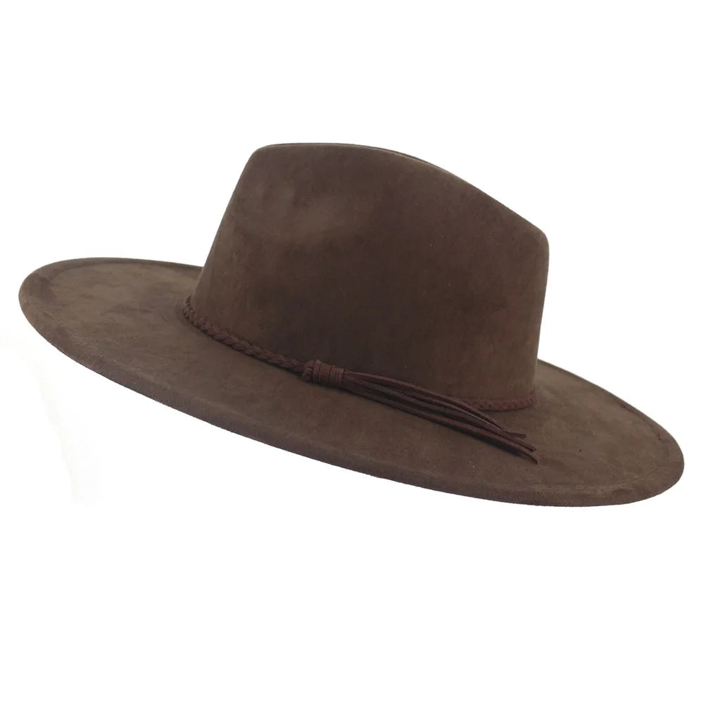 Ansoff Malachite Green suede wide brim fedora hat for men and women, autumn winter felt hat with classic church style.