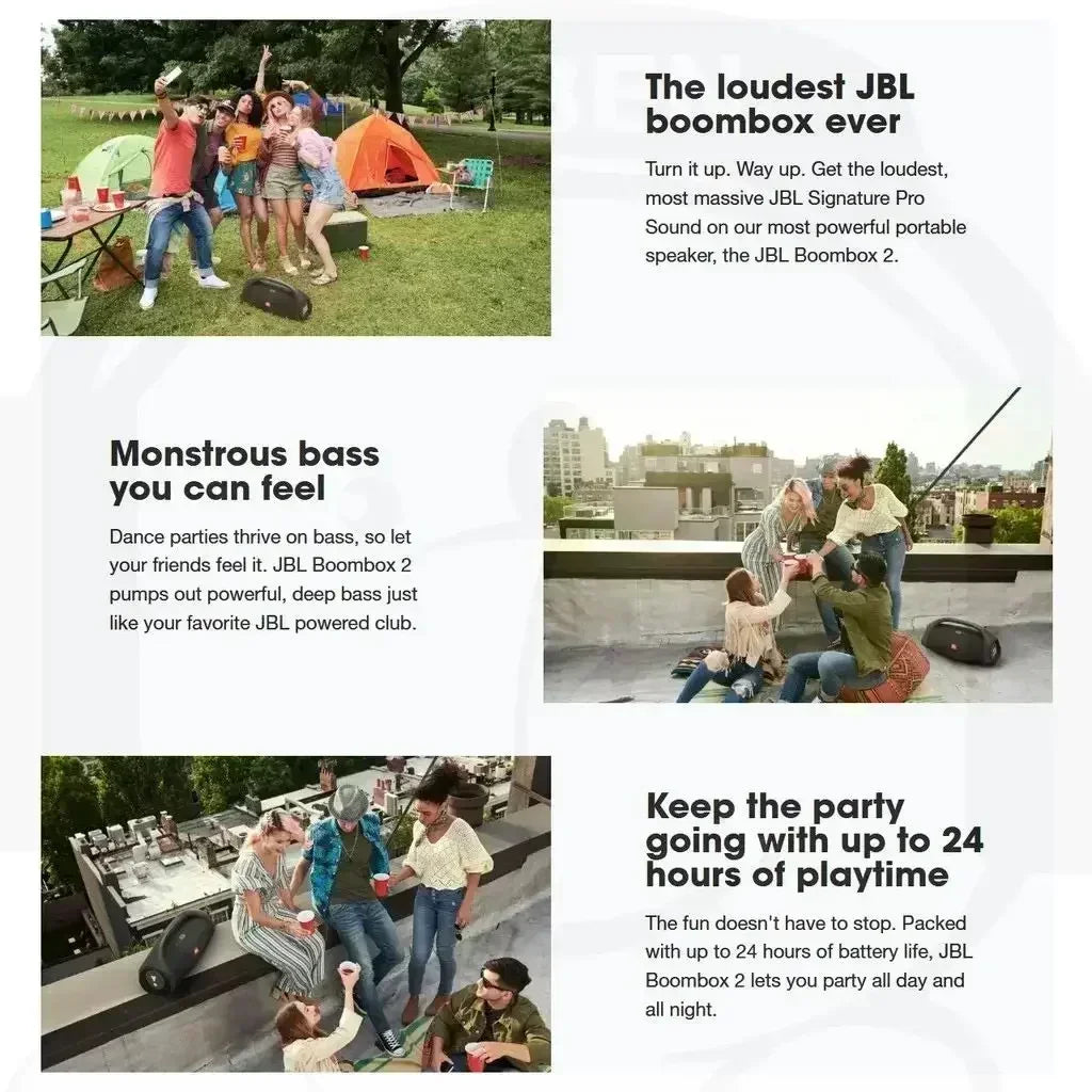 Original JBL Boombox 2 Bluetooth Wireless Speaker Outdoor High-power Portable Dustproof and Waterproof Subwoofer Boombox2