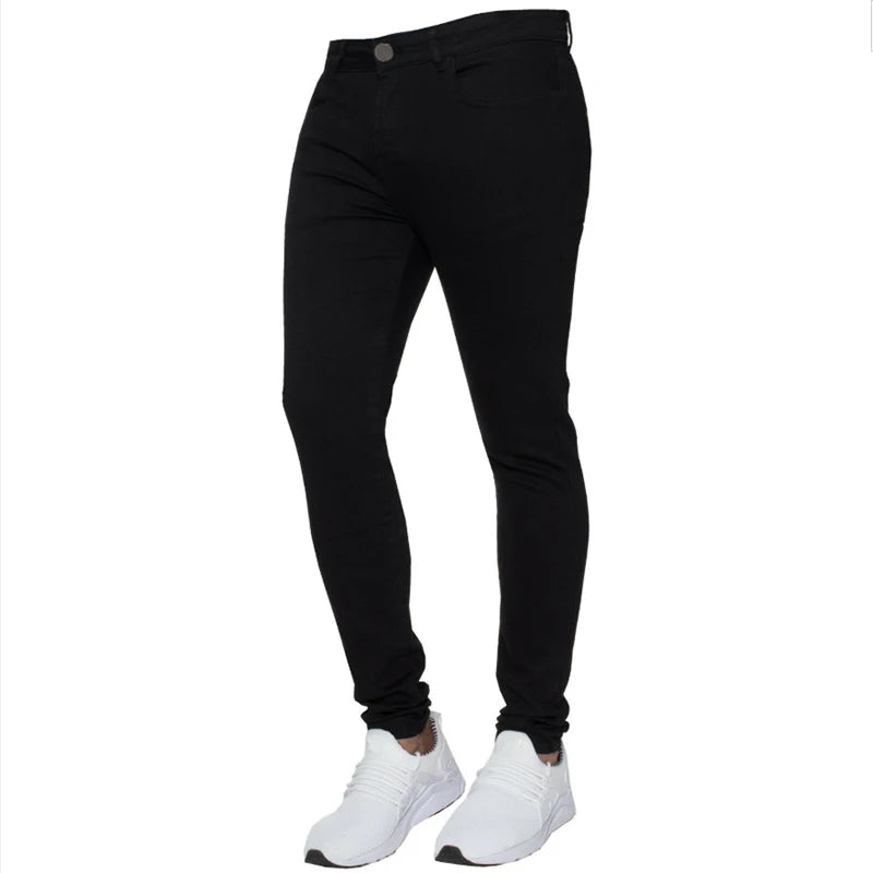 Ansoff 2022 men's black straight loose jeans with breathable fabric, blue color, and wide fit, available in sizes S to XXXL.